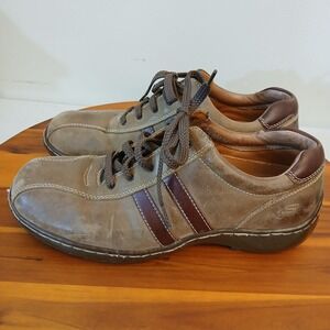 Skechers Shoes Mens 10 Brown Leather Bicycle Toe Oxfords Casual Y2K 4400